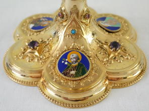 Solid silver gilt antique French Gothic Chalice.